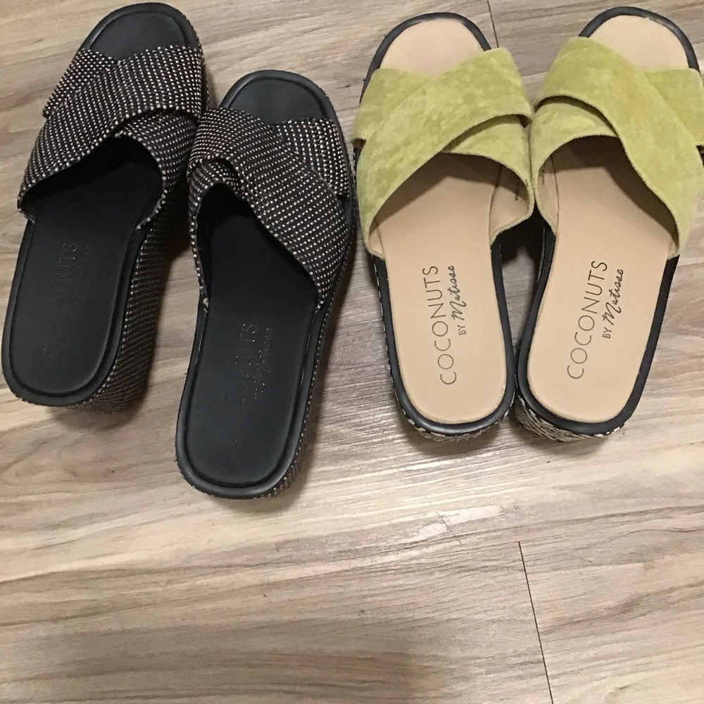 Coconuts by Matisse Platform Slide Sandals Size 9M Bundle of 2 Gently Worn